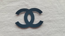 Load image into Gallery viewer, Chanel Navy Blue logo leather iron on patch