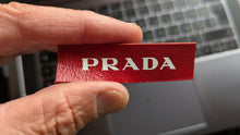 Load image into Gallery viewer, Prada Red Logo – Real Leather Iron-On Patch