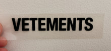 Load image into Gallery viewer, Vetements Logo Iron-on Sticker (heat transfer)